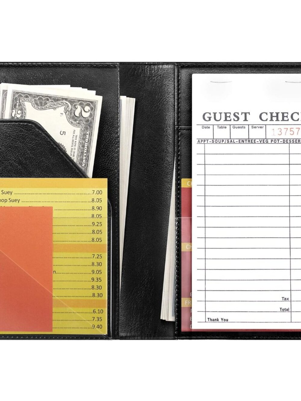 Black Server Books for Waitress Book Waiter Book Server Booklet Restaurant Waits